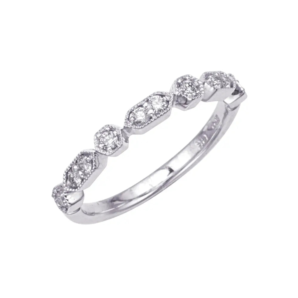 Octagon Stackable Diamond Wedding Band