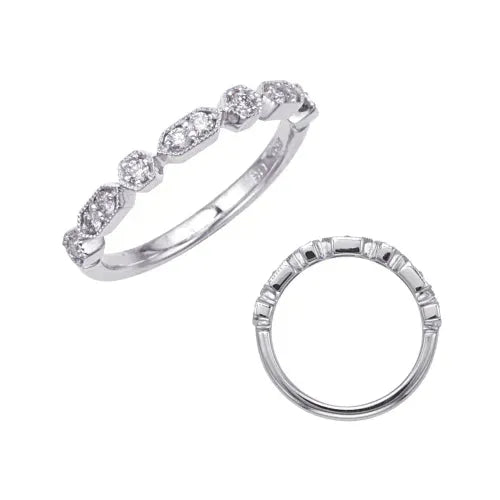 Octagon Stackable Diamond Wedding Band