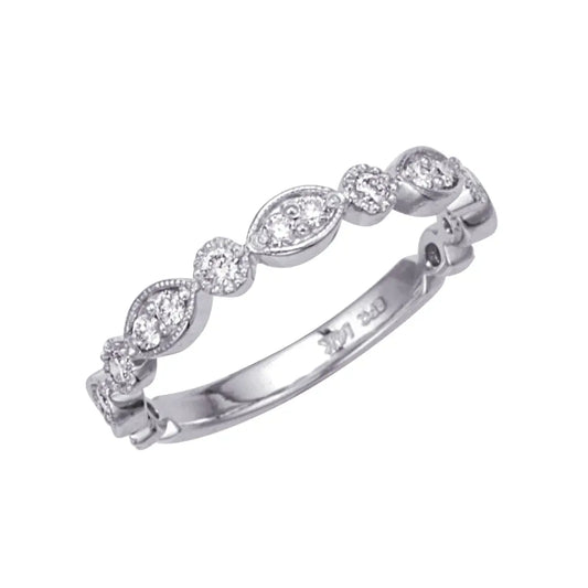 Marquise & Round Stackable Diamond Wedding Band