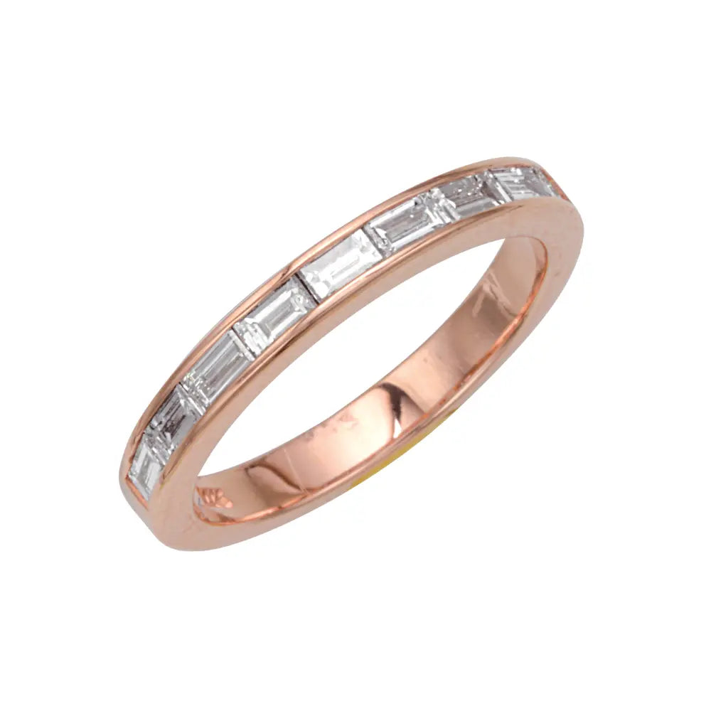 Channel Set Diamond Baguette Wedding Band