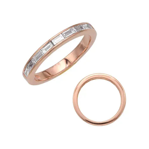 Channel Set Diamond Baguette Wedding Band